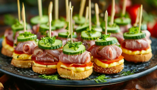 Интересные рецепты канапе на шпажках