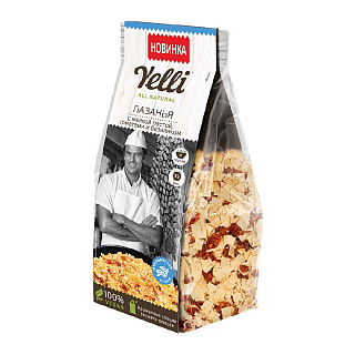 Лазанья с мелкой пастой, томатами и базиликом Yelli