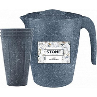 Набор для напитков (кувшин 1,9 л и 3 стакана 0,35 л) Sugar Stone (темный камень)