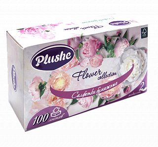 Салфетки косметические Plushe Z-сложенности 2-х слойные 100шт Салфетки косметические Plushe Z-сложенности 2-х слойные 100шт