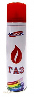 Газ для зажигалок белый с насадками Рунис 270 мл