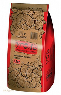 Уголь березовый Колобок 1,5 кг