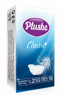 Платочки бумажные Plushe Классик двухслойные