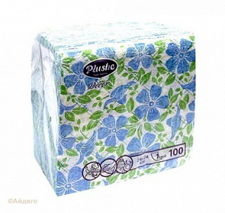 Салфетки бумажные Незабудки 100 шт