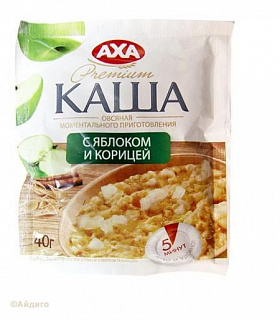 Каша моментальная овсяная с яблоком и корицей АХА