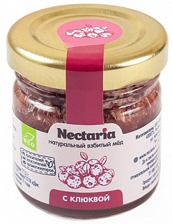 Натуральный взбитый мед с клюквой Nectaria