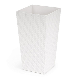 Кашпо напольное (325*325*610) 47л Ротанг белый (Альтернатива)