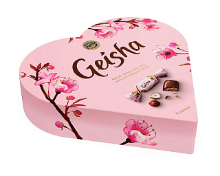 Конфеты шоколадные с тертым орехом "Гейша" сердце Fazer