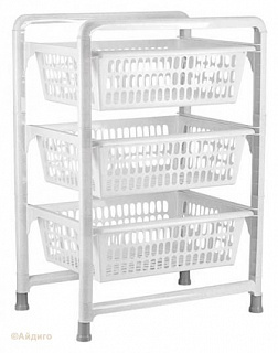 Контейнер для овощей 3-х секционный с выдвижными лотками