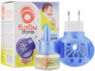 Средство от комаров (нагреватель и флакон) 45 ночей "Дэта Бэби"