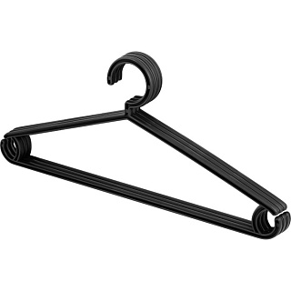 Вешалка Плечики для легкой одежды OEKO черная, 3 штуки