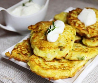 Оладьи из кабачков с сыром фета