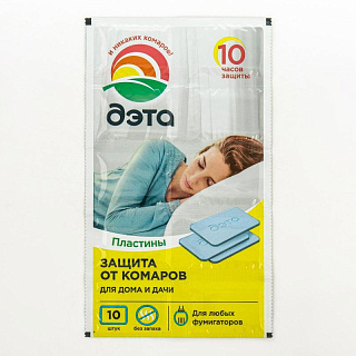 Пластина Дэта от комаров без запаха, 10шт