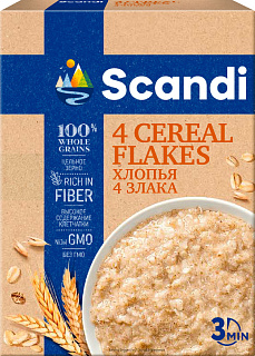 Хлопья 4 злака Scandi Увелка