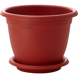 Горшок для цветов с подставкой, терракотовый D210 Пластик репаблик