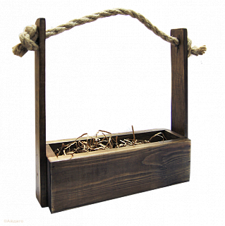 Ящик деревянный с канатной ручкой 27*7*24 см