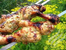 Шашлыки куриные в кефирном маринаде