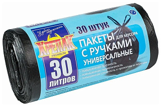 Пакеты для мусора Крепак с ручками 30 л 30 шт. ПНД (11 мкм)