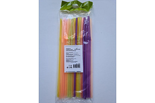 Трубочка для коктелей с изгибом Неон ЕвроХаус (5*210 мм) 40 шт.