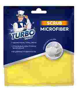 Салфетка чистящая Турбомаг SCRUB, микрофибра 300г/м2 (15*15) 2шт.