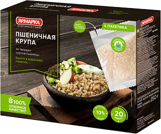 Пшеничная крупа в пакетах для варки Ярмарка, 4*62г