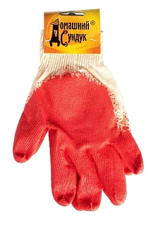 Перчатки х/б облитые Домашний сундук 1шт Перчатки х/б облитые Домашний сундук 1шт