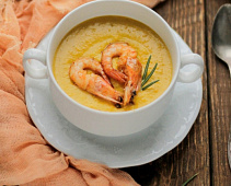 Тыквенный крем-суп с креветками