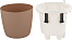 Горшок цветочный круглый Мюнхен 5 л D 210 мм (внутренний 3,4 л) молочный шоколад с автополивом