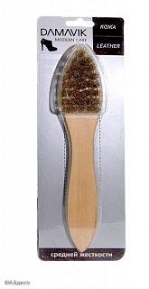 Щетка для обуви Дамавик средней жесткости натуральный ворс в блистере