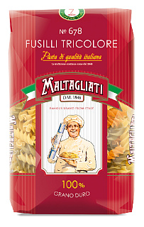 Макароны Maltagliati 678 Спираль трехцветная