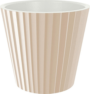 Горшок для цветов Песок на колесиках D320 мм 15,8 л., молочный шоколад