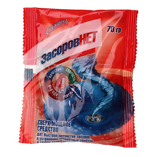 Средство для труб Свежинка Засоров Нет с хол.вод. 70г0