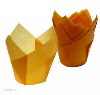 Форма бумажная "тюльпан" Оранжевая