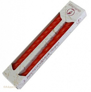 Свеча Витая оранжевая 2шт