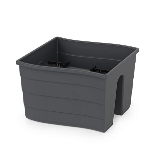 Кашпо на перила графит,10л (290х290х200) 1шт, БашПласт