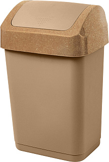 Контейнер для мусора Wood 12л с крышкой-маятником, 1шт, Пластик Репаблик