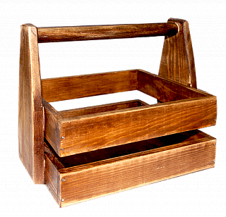 Ящик деревянный с ручкой 24*18 см