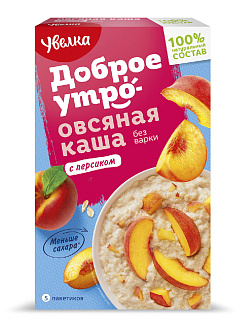 Каша овсяная сиюминутка с персиком "Увелка" (5 пакетиков)