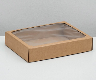 Коробка бурая с окном 29*23,5*6 см Коробка бурая с окном 29*23,5*6 см