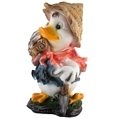 Фигурка садовая Утенок в шляпе с лопатой Н-38см 1шт