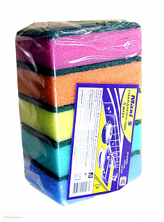 Губка для мытья посуды Макси 5шт