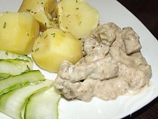 Печень в сырно-чесночном соусе