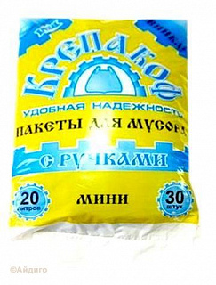 Пакеты для мусора КРЕПАКОФ с ручками 20л 30шт