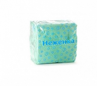 Салфетки бумажные салатовые "Неженка" 24*24, 1-слойные, 100 шт.