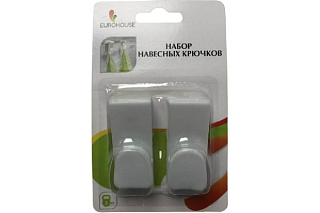 Крючки навесные ЕвроХаус полипропилен белые 2 шт.