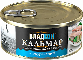 Кальмар натуральный порционный без кожицы, Владкон