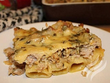 Лазанья мясная с макаронами