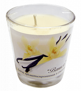 Свеча ароматическая в стакане ваниль