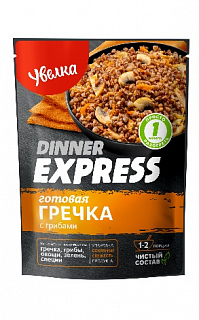 Готовое блюдо гречка с грибами "Увелка"