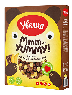 Сухой завтрак Шарики банановые и шоколадные, Увелка